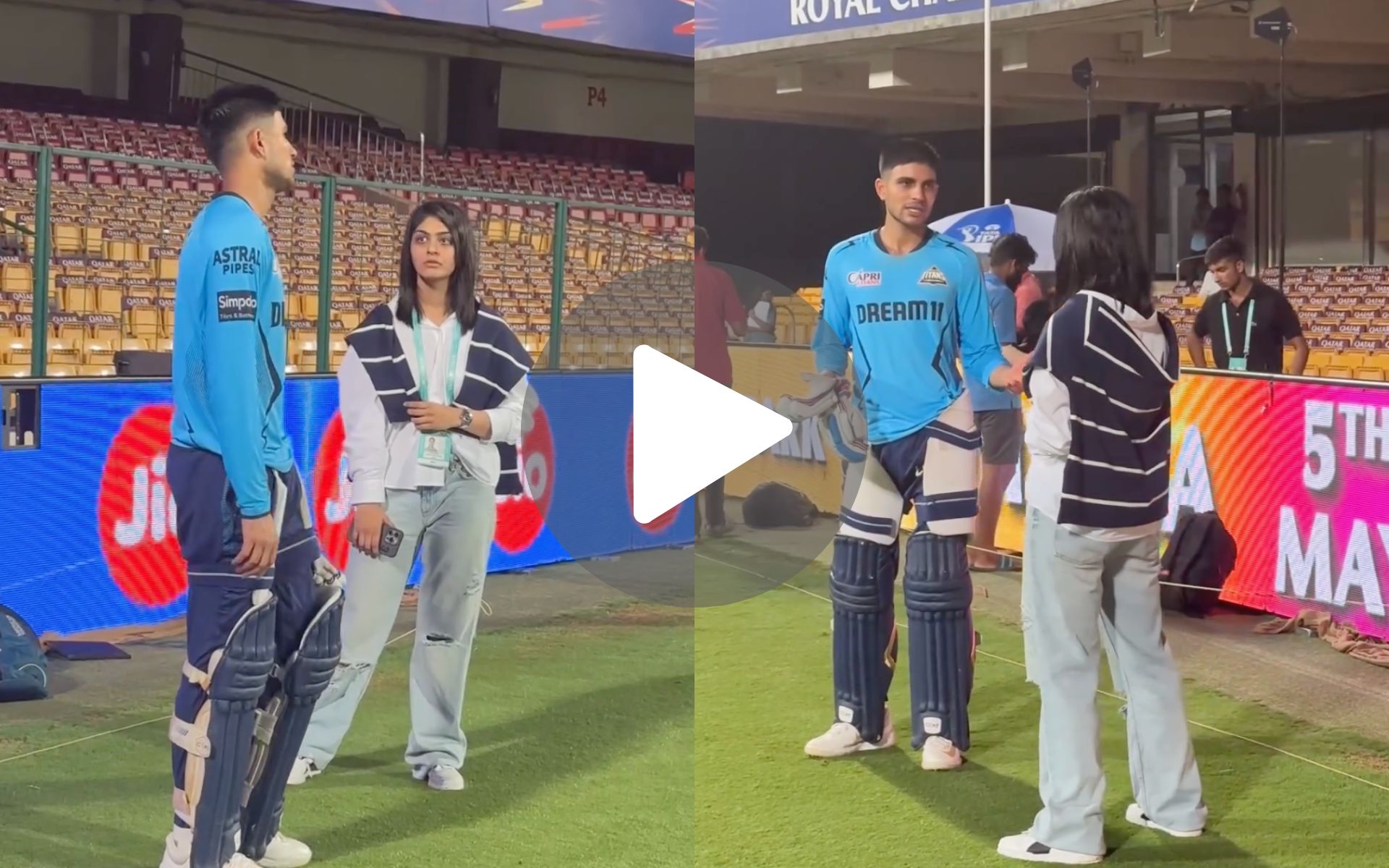 [Watch] Shubman Gill, Harleen Deol Share A Frame! GT Captain Gives Batting Tips